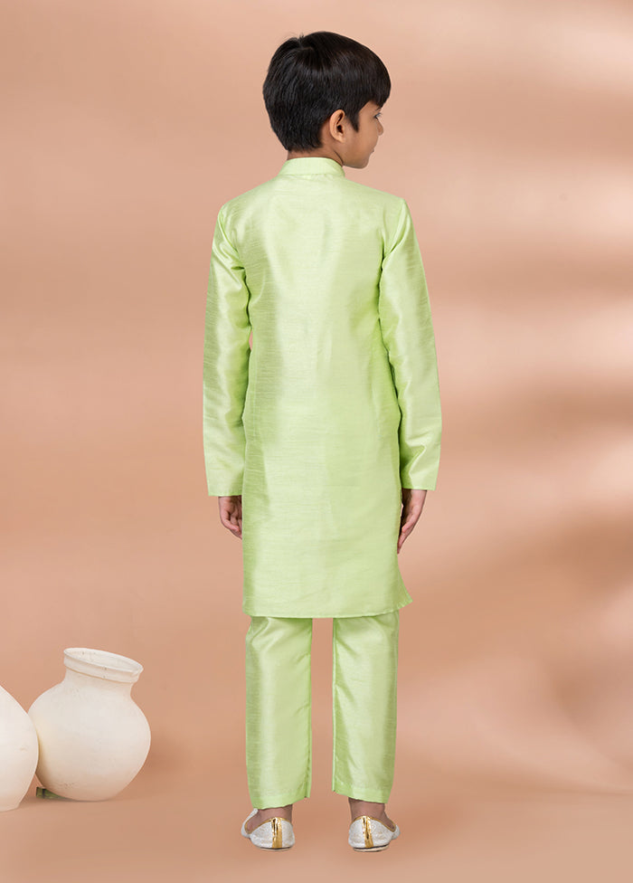 Green Dupion Silk Kurta & Pajama Set