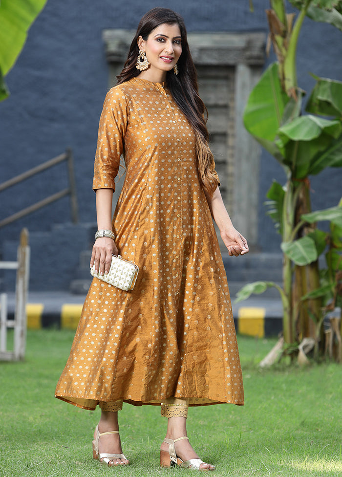 Mustard Pure Readymade Silk Kurti