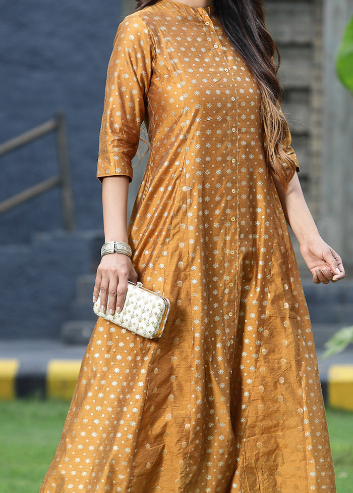 Mustard Pure Readymade Silk Kurti