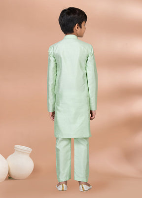 Green Dupion Silk Kurta & Pajama Set