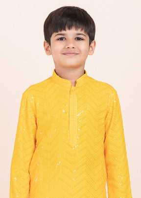 Yellow Viscose Kurta & Pajama Set