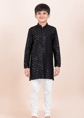 Black Viscose Kurta & Pajama Set