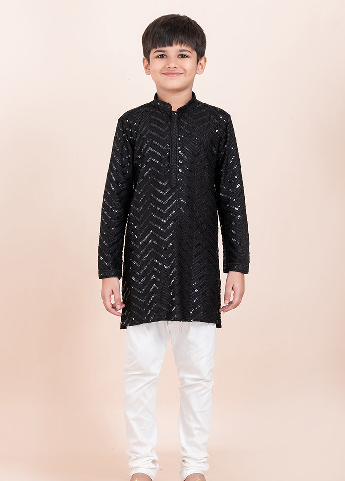 Black Viscose Kurta & Pajama Set