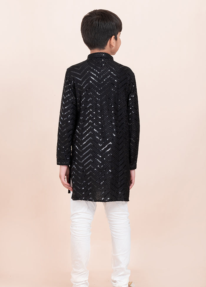 Black Viscose Kurta & Pajama Set