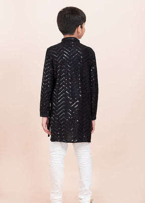 Black Viscose Kurta & Pajama Set