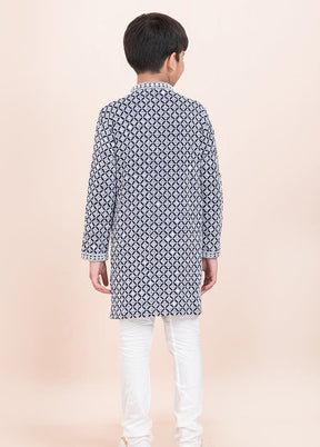 Blue Georgette Kurta & Pajama Set