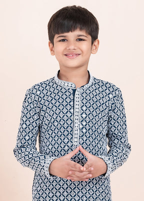 Blue Georgette Kurta & Pajama Set