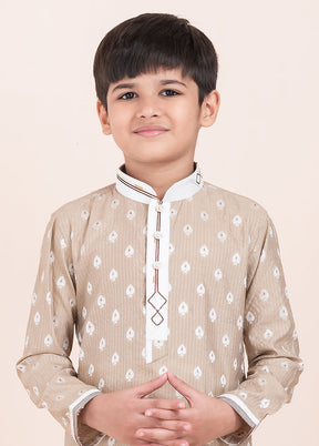 Brown Cotton Kurta & Pajama Set