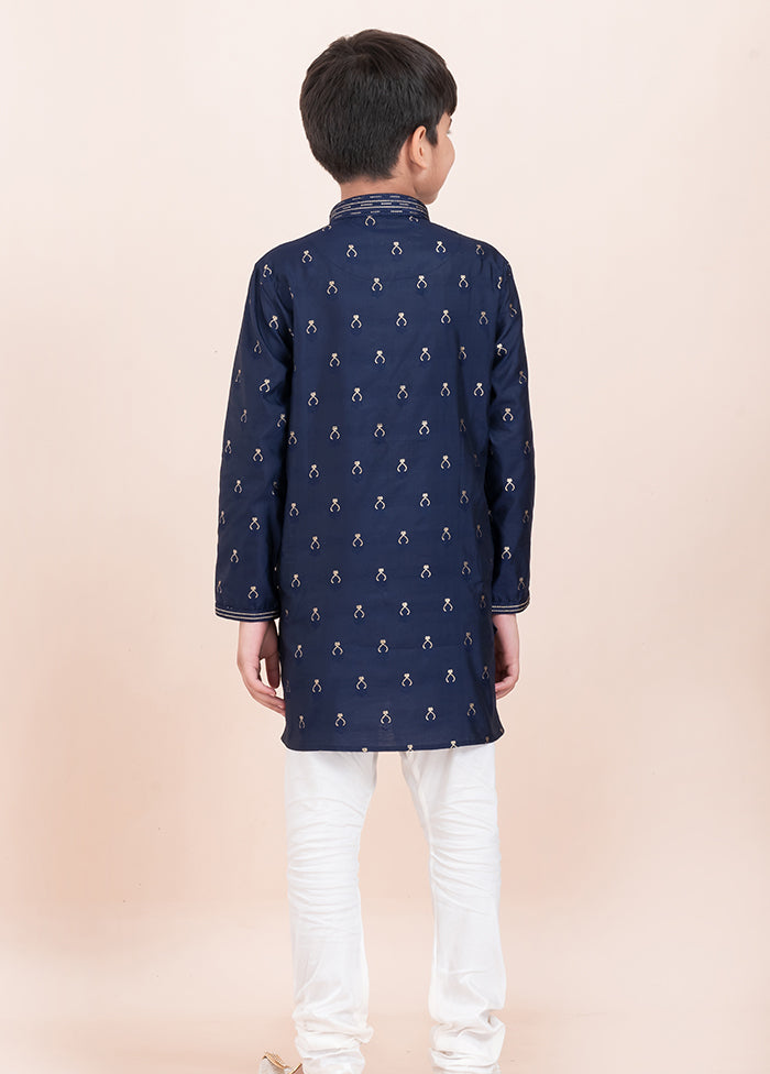 Blue Cotton Kurta & Pajama Set