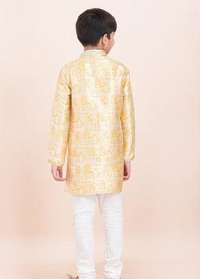 Golden Silk Kurta & Pajama Set