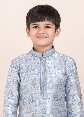 Grey Silk Kurta & Pajama Set