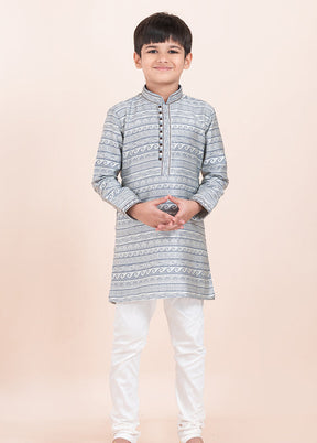 Grey Silk Kurta & Pajama Set