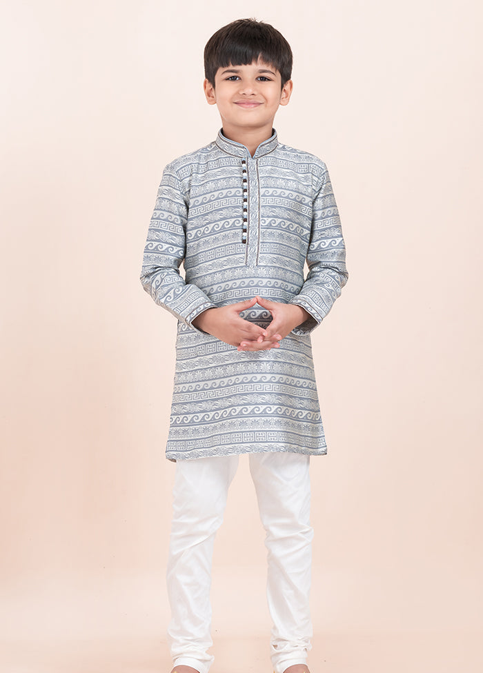 Grey Silk Kurta & Pajama Set