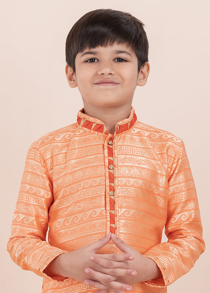 Orange Silk Kurta & Pajama Set