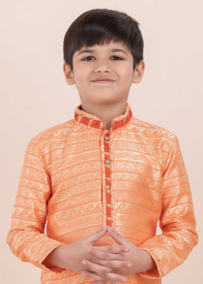 Orange Silk Kurta & Pajama Set