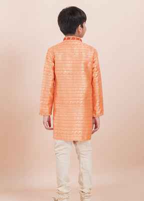 Orange Silk Kurta & Pajama Set