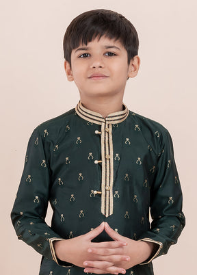Green Cotton Kurta & Pajama Set