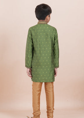 Green Cotton Kurta & Pajama Set