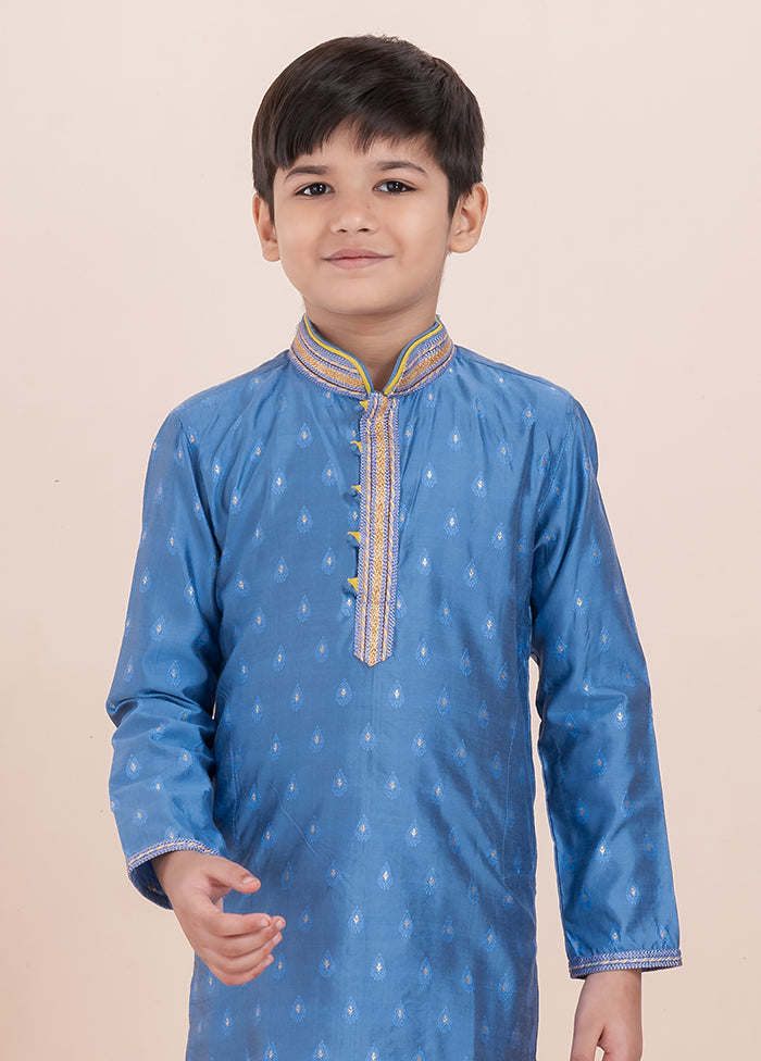 Blue Cotton Kurta & Pajama Set