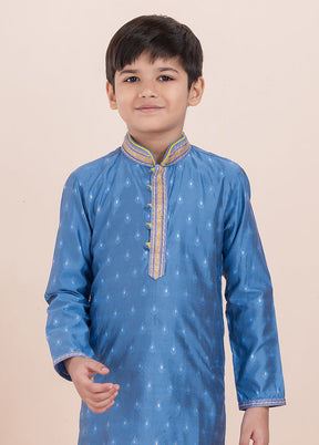 Blue Cotton Kurta & Pajama Set