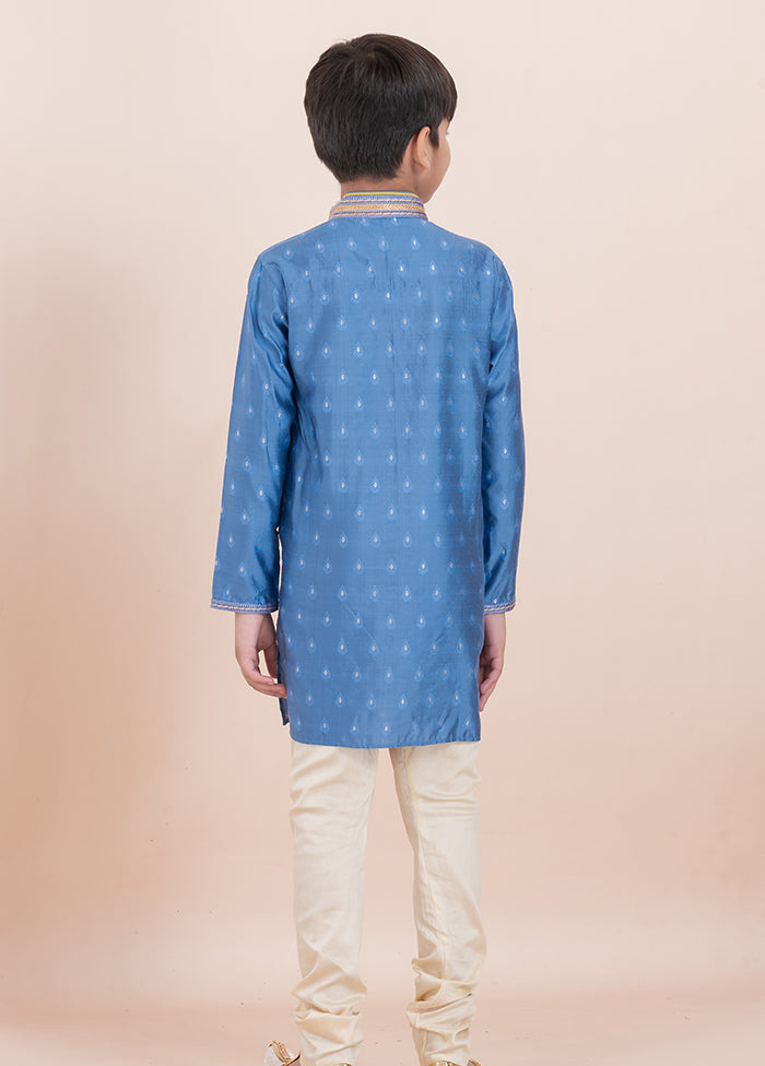 Blue Cotton Kurta & Pajama Set