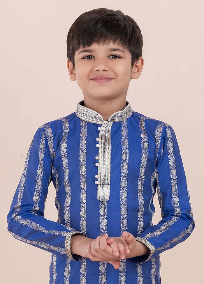Blue Cotton Kurta & Pajama Set