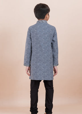 Grey Cotton Kurta & Pajama Set