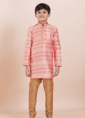 Orange Cotton Kurta & Pajama Set