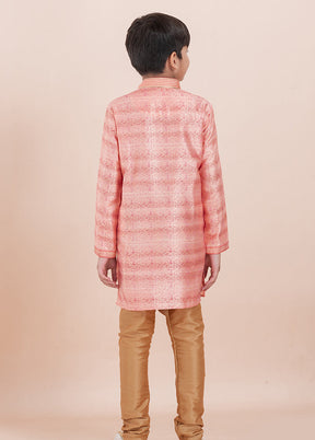Orange Cotton Kurta & Pajama Set