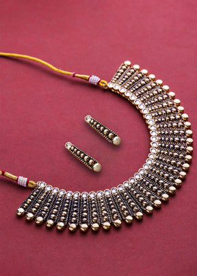 Gold Plated Traditional Adorn Jewellery Set - Indian Silk House Agencies