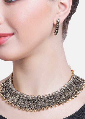 Gold Plated Traditional Adorn Jewellery Set - Indian Silk House Agencies