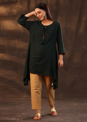 Jade Green Readymade Rayon Kurti