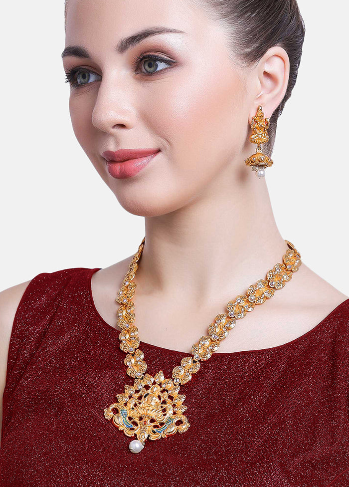 Gold Plated Laxmi And Peacock Haar Jewellery Set - Indian Silk House Agencies