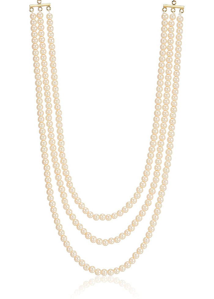 Creamy Three Layered Pearl Necklace - Indian Silk House Agencies