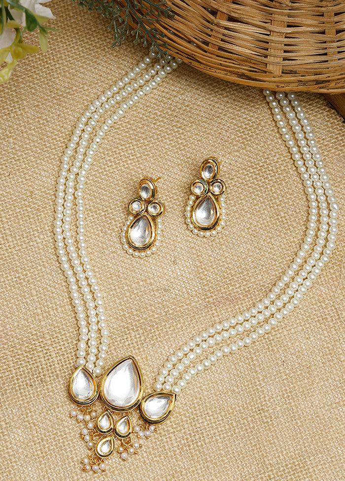 Gold Plated Kundan Jewellery Set - Indian Silk House Agencies