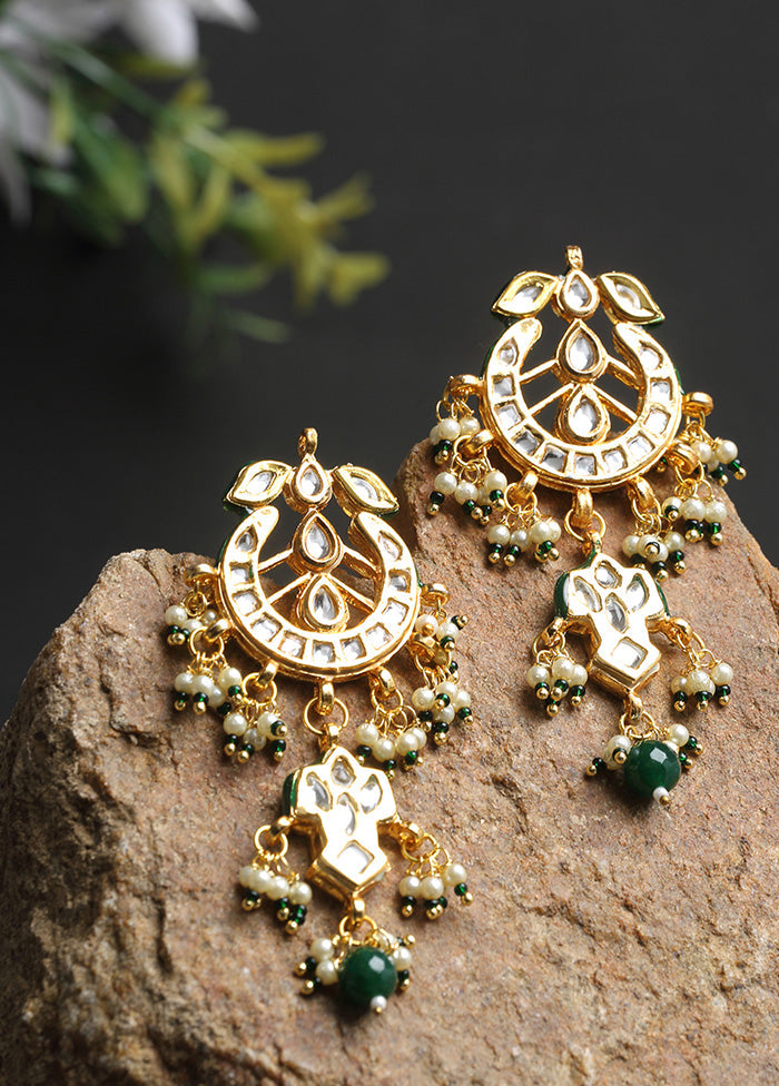 Gold Plated Kundan Dangler Earrings - Indian Silk House Agencies