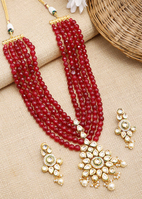 Gold Plated Kundan Jewellery Set - Indian Silk House Agencies