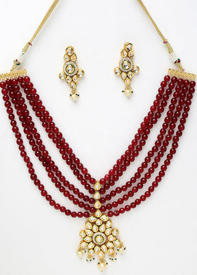 Gold Plated Kundan Jewellery Set - Indian Silk House Agencies