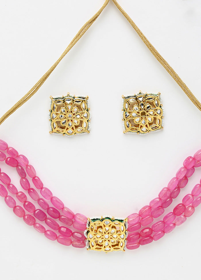 Gold Plated Kundan Jewellery Set - Indian Silk House Agencies