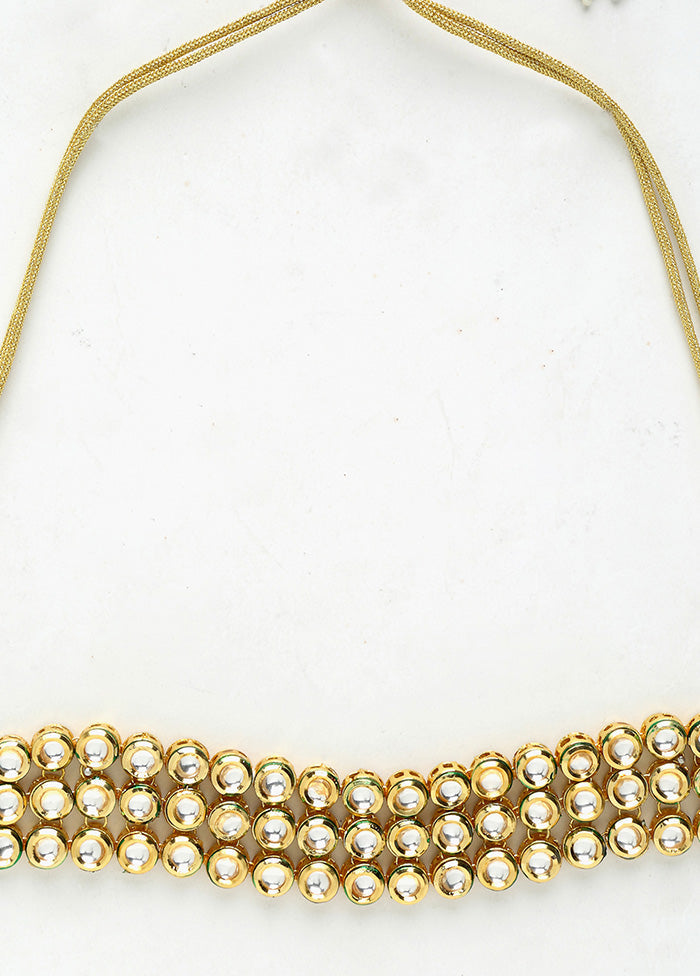 Gold Plated Kundan Necklace - Indian Silk House Agencies