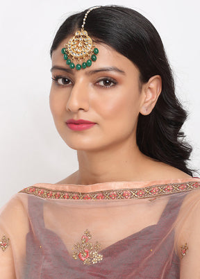 Gold Plated Kundan Mangtika Head Jewellery - Indian Silk House Agencies