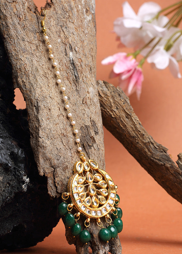 Gold Plated Kundan Mangtika Head Jewellery - Indian Silk House Agencies