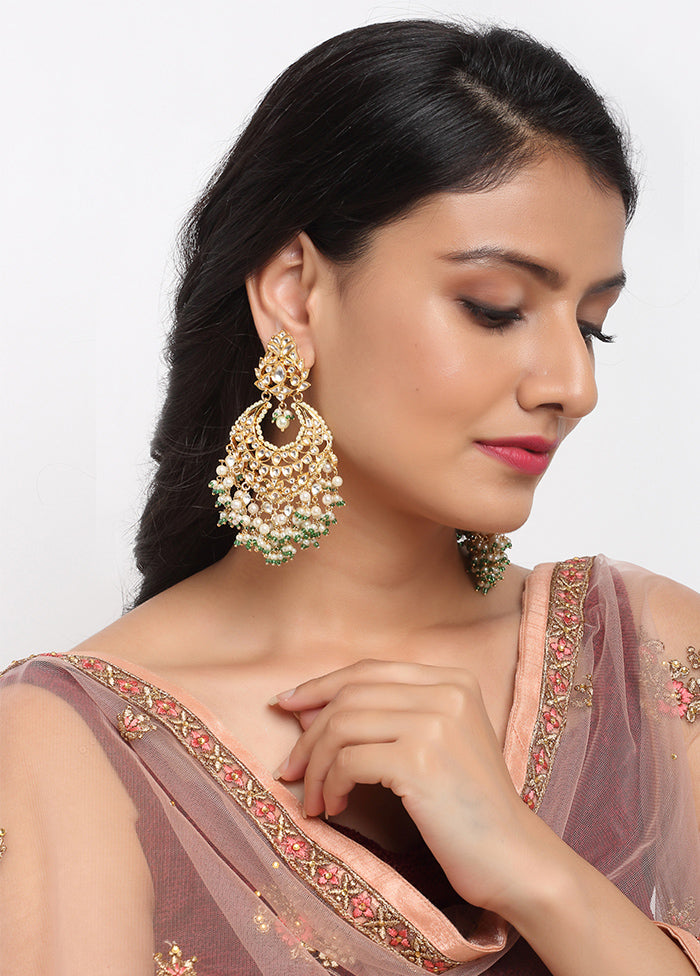 Gold Plated Kundan Dangler Earrings - Indian Silk House Agencies