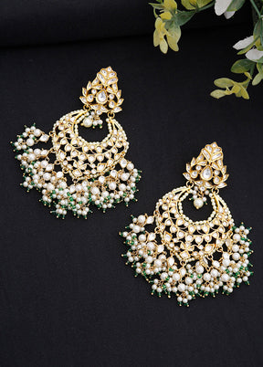 Gold Plated Kundan Dangler Earrings - Indian Silk House Agencies