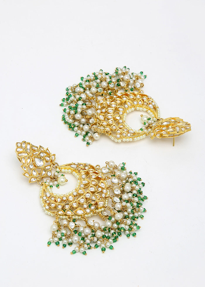 Gold Plated Kundan Dangler Earrings - Indian Silk House Agencies