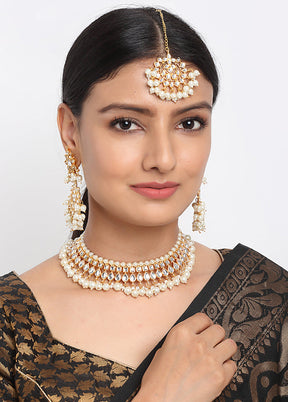 Gold Plated Kundan Jewellery Set - Indian Silk House Agencies