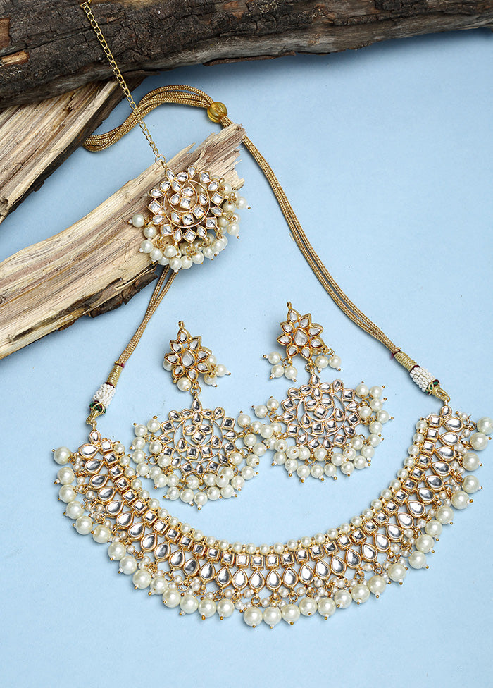 Gold Plated Kundan Jewellery Set - Indian Silk House Agencies