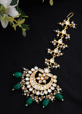 Gold Plated Kundan Mangtika Head Jewellery - Indian Silk House Agencies