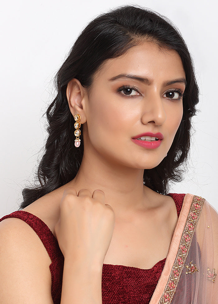 Gold Plated Kundan Dangler Earrings - Indian Silk House Agencies