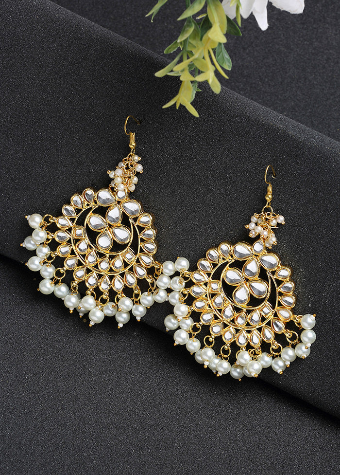 Gold Plated Kundan Dangler Earrings - Indian Silk House Agencies